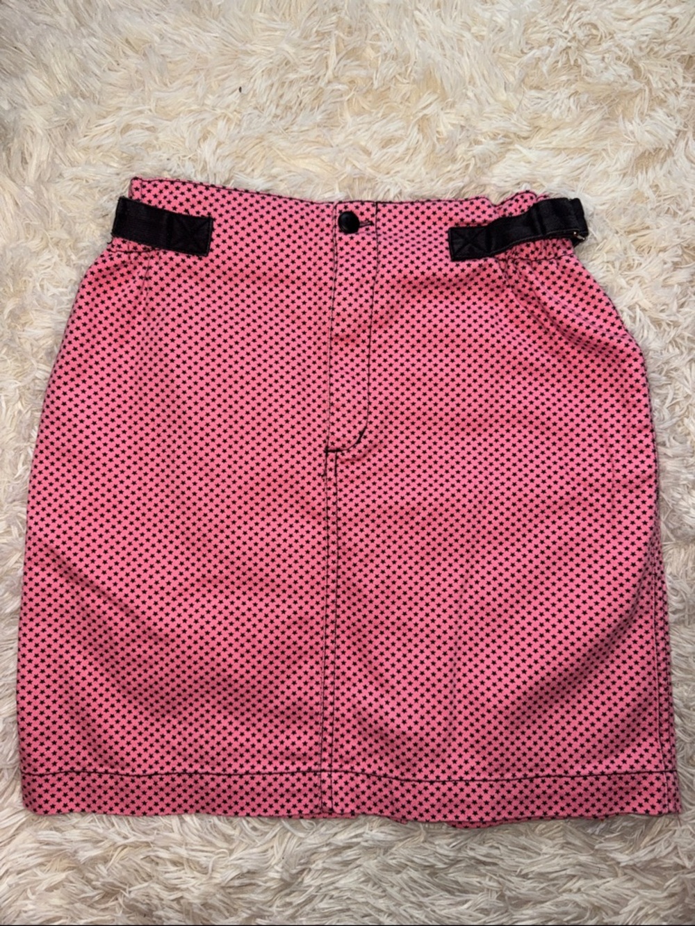 Vintage Esprit Pink Mini Skirt with Black Dot Trim